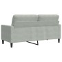 Zweiplätziges Samtsofa in hellem Grau, 140 cm. von , Sofas - Ref: Foro24-4007624, Preis: 190,19 €, Rabatt: %