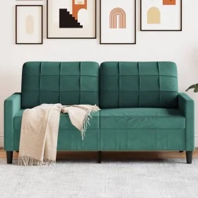 Zweiplätziges Samtsofa in dunkelgrün, 140 cm. von , Sofas - Ref: Foro24-4007626, Preis: 231,26 €, Rabatt: %