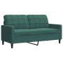 Zweiplätziges Samtsofa in dunkelgrün, 140 cm. von , Sofas - Ref: Foro24-4007626, Preis: 234,93 €, Rabatt: %