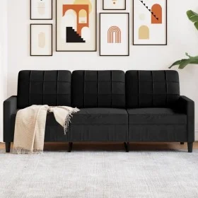 Sofá de 3 plazas terciopelo negro 180 cm de , Sofás - Ref: Foro24-4007639, Precio: 252,31 €, Descuento: %