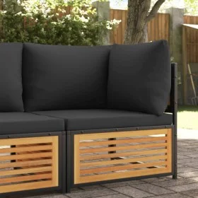 Corner garden sofa with solid acacia wood cushions by , Modular outdoor sofas - Ref: Foro24-367638, Price: 155,07 €, Discount: %