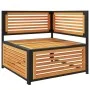 Eck-Gartensofa mit massiven Akazienholz-Kissen von , Modulare Sofas für den Außenbereich - Ref: Foro24-367638, Preis: 155,07 ...