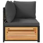 Eck-Gartensofa mit massiven Akazienholz-Kissen von , Modulare Sofas für den Außenbereich - Ref: Foro24-367638, Preis: 155,07 ...
