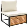 Garden sofa without armrests with solid acacia wood cushions by , Modular outdoor sofas - Ref: Foro24-367646, Price: 126,14 €...