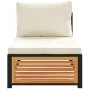 Garden sofa without armrests with solid acacia wood cushions by , Modular outdoor sofas - Ref: Foro24-367646, Price: 126,14 €...
