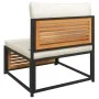Garden sofa without armrests with solid acacia wood cushions by , Modular outdoor sofas - Ref: Foro24-367646, Price: 126,14 €...