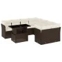 Set de sofás de jardín 9 pzas y cojines ratán sintético marrón de , Conjuntos de jardín - Ref: Foro24-3266433, Precio: 640,71...