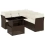 Set of 6-piece garden sofas and brown synthetic rattan cushions. by , Garden sets - Ref: Foro24-3266583, Price: 457,77 €, Dis...