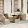 Set of 7-piece garden sofas and beige synthetic rattan cushions by , Garden sets - Ref: Foro24-3266618, Price: 507,98 €, Disc...