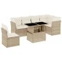 Set of 7-piece garden sofas and beige synthetic rattan cushions by , Garden sets - Ref: Foro24-3266618, Price: 507,98 €, Disc...