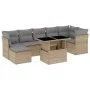 Gartensofa-Set und Kissen, 8-teilig, aus synthetischem Rattan in Beige. von , Gartensets - Ref: Foro24-3266749, Preis: 511,82...