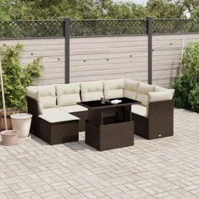 Garden set with 8 pieces of sofas and brown synthetic rattan cushions. by , Garden sets - Ref: Foro24-3266763, Price: 557,46 ...