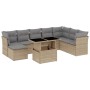 Gartensofagarnitur 9-teilig mit Kissen aus synthetischem Rattan in Beige. von , Gartensets - Ref: Foro24-3266789, Preis: 553,...