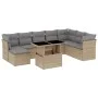Gartensofagarnitur 9-teilig mit Kissen aus synthetischem Rattan in Beige. von , Gartensets - Ref: Foro24-3266789, Preis: 572,...