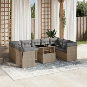 Juego de sofás jardín con cojines beige 10 pzas ratán sintético de , Conjuntos de jardín - Ref: Foro24-3266819, Precio: 635,9...