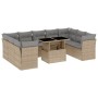 Garden sofa set with beige cushions, 10 pieces, synthetic rattan. by , Garden sets - Ref: Foro24-3266819, Price: 616,88 €, Di...