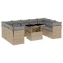 Gartensofa-Set mit 10-teiligen beigen Kissen aus synthetischem Rattan. von , Gartensets - Ref: Foro24-3266819, Preis: 635,98 ...