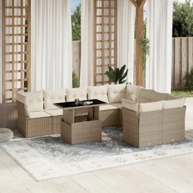 Garden sofa set with beige cushions, 10 pieces, synthetic rattan. by , Garden sets - Ref: Foro24-3266838, Price: 709,24 €, Di...