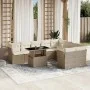 Gartensofa-Set mit 10-teiligen beigen Kissen aus synthetischem Rattan. von , Gartensets - Ref: Foro24-3266838, Preis: 709,24 ...
