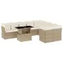Gartensofa-Set mit 10-teiligen beigen Kissen aus synthetischem Rattan. von , Gartensets - Ref: Foro24-3266838, Preis: 709,24 ...