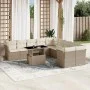 Gartensofa-Set 11-teilig mit beigen Polstern aus synthetischem Rattan von , Gartensets - Ref: Foro24-3266878, Preis: 755,17 €...