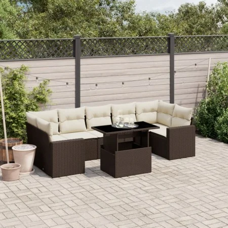 Garden set with 8 pieces of sofas and brown synthetic rattan cushions. by , Garden sets - Ref: Foro24-3267153, Price: 597,92 ...