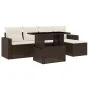 Set of 6-piece garden sofas and brown synthetic rattan cushions by , Garden sets - Ref: Foro24-3267243, Price: 416,69 €, Disc...