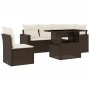 Set of 6-piece garden sofas and brown synthetic rattan cushions. by , Garden sets - Ref: Foro24-3267283, Price: 427,66 €, Dis...