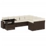 Gartensofa-Set, 10-teilig, mit braunen Kissen aus synthetischem Rattan. von , Gartensets - Ref: Foro24-3267513, Preis: 671,24...