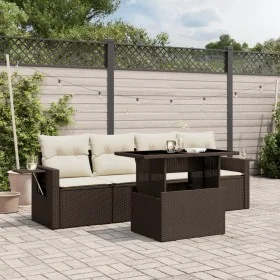 5-piece garden dining set with brown synthetic rattan cushions by , Garden sets - Ref: Foro24-3267733, Price: 376,30 €, Disco...