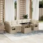 Garden sofa set with 8 pieces of synthetic beige rattan and cushions. by , Garden sets - Ref: Foro24-3267778, Price: 613,28 €...