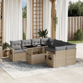 9-piece garden sofa set with beige synthetic rattan cushions by , Garden sets - Ref: Foro24-3267799, Price: 587,09 €, Discoun...
