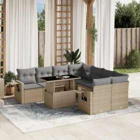 9-piece garden sofa set with beige synthetic rattan cushions by , Garden sets - Ref: Foro24-3267799, Price: 607,99 €, Discoun...