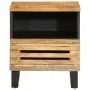 Mesita de noche de madera maciza de mango rugosa 40x34x46 cm de , Mesitas de noche - Ref: Foro24-377466, Precio: 49,83 €, Des...