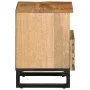 Mesita de noche de madera maciza de mango rugosa 40x34x46 cm de , Mesitas de noche - Ref: Foro24-377466, Precio: 49,83 €, Des...