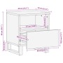 Mesita de noche de madera maciza de mango rugosa 40x34x46 cm de , Mesitas de noche - Ref: Foro24-377466, Precio: 50,28 €, Des...