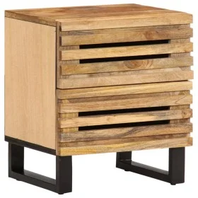 Solid rough mango wood bedside table 40x34x46 cm by , Nightstands - Ref: Foro24-377426, Price: 69,51 €, Discount: %