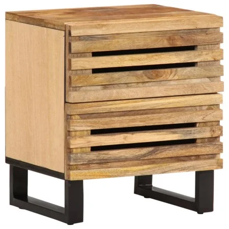 Solid rough mango wood bedside table 40x34x46 cm by , Nightstands - Ref: Foro24-377426, Price: 69,51 €, Discount: %