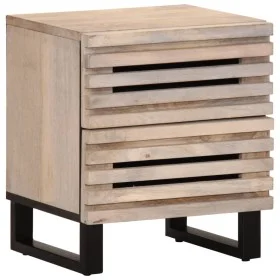 Solid bleached mango wood bedside table 40x34x46 cm by , Nightstands - Ref: Foro24-377432, Price: 51,87 €, Discount: %