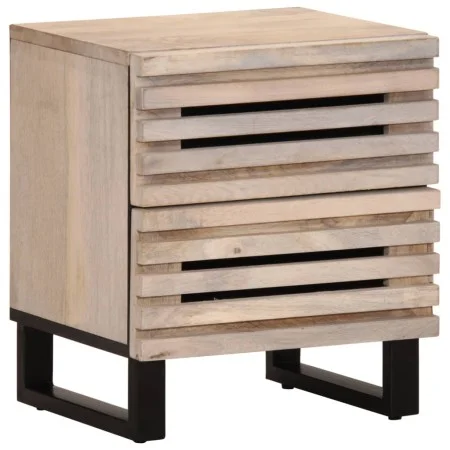 Solid bleached mango wood bedside table 40x34x46 cm by , Nightstands - Ref: Foro24-377432, Price: 51,87 €, Discount: %