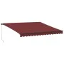 Manual retractable awning with burgundy LEDs 400x350 cm by , Awnings - Ref: Foro24-3214999, Price: 428,98 €, Discount: %