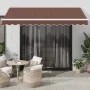 Manual retractable brown awning 350x250 cm by , Awnings - Ref: Foro24-3215631, Price: 459,12 €, Discount: %