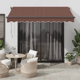 Manual retractable awning with LED light brown 300x250 cm by , Awnings - Ref: Foro24-3215741, Price: 286,17 €, Discount: %
