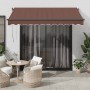 Toldo retráctil manual con luz LED marrón 300x250 cm de , Toldos - Ref: Foro24-3215741, Precio: 273,23 €, Descuento: %