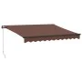 Toldo retráctil manual con luz LED marrón 300x250 cm de , Toldos - Ref: Foro24-3215741, Precio: 292,00 €, Descuento: %