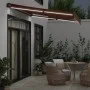 Toldo retráctil manual con luz LED marrón 300x250 cm de , Toldos - Ref: Foro24-3215741, Precio: 292,00 €, Descuento: %
