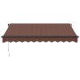 Toldo retráctil manual con luz LED marrón 300x250 cm de , Toldos - Ref: Foro24-3215741, Precio: 273,23 €, Descuento: %