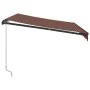Toldo retráctil manual con luz LED marrón 300x250 cm de , Toldos - Ref: Foro24-3215741, Precio: 292,00 €, Descuento: %