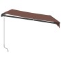 Toldo retráctil manual con luz LED marrón 300x250 cm de , Toldos - Ref: Foro24-3215741, Precio: 273,23 €, Descuento: %