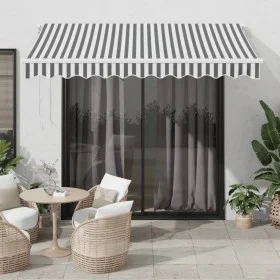 Retractable manual awning in anthracite gray and white, 300x250 cm. by , Awnings - Ref: Foro24-3216038, Price: 224,09 €, Disc...